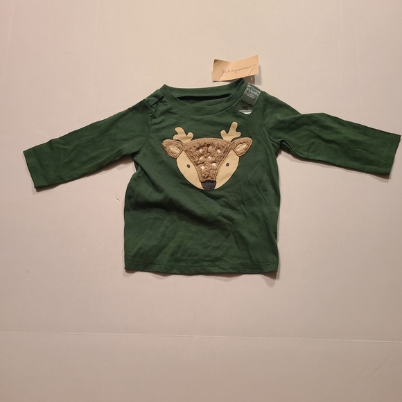 First Impressions Forest Green Deer Long Sleeve Tee NWOT 6-9 Months - Picture 5 of 7